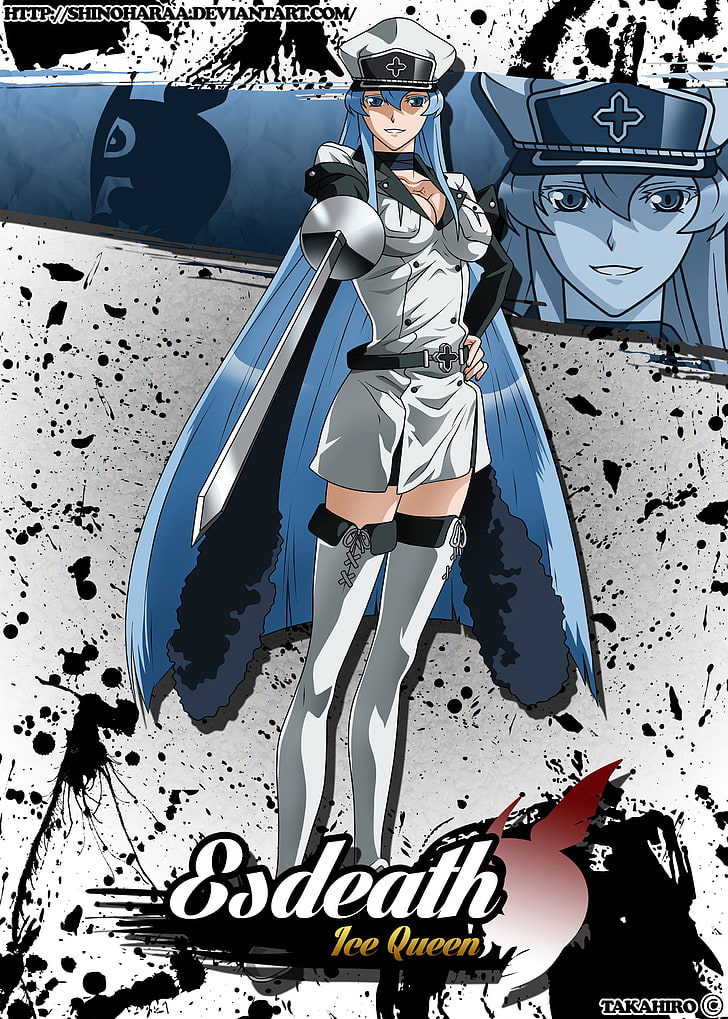 Esdeath Jee Queen wallpaper, Akame ga Kill!, one person, young adult, HD wallpaper