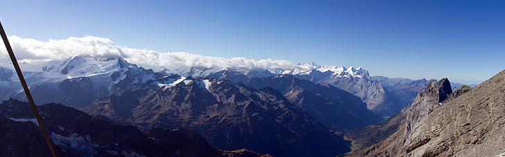 brown summit, Switzerland, landscape, photography, panoramas, HD wallpaper