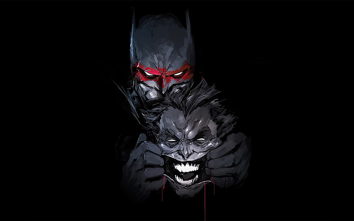 batman, joker, dc universe, comics, artwork, Others, black background