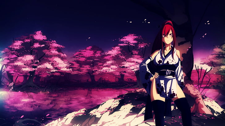anime, Fairy Tail, Scarlet Erza, anime girls, one person, young adult, HD wallpaper
