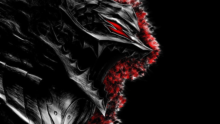 black and red wallpaper, Berserk, armor, artwork, digital art, HD wallpaper