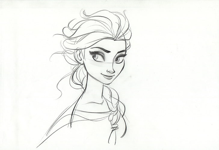 Disney  Frozen  Anna and Elsa  Drawing signed by Peter Reyes  in Roland  Benton s Disney  Peter Reyes Comic Art Gallery Room