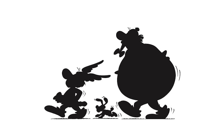 Asterix, Obelix, minimalism, artwork, Idefix, Albert Uderzo