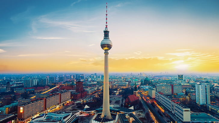 Berlin, tower, cityscape, Germany, HD wallpaper