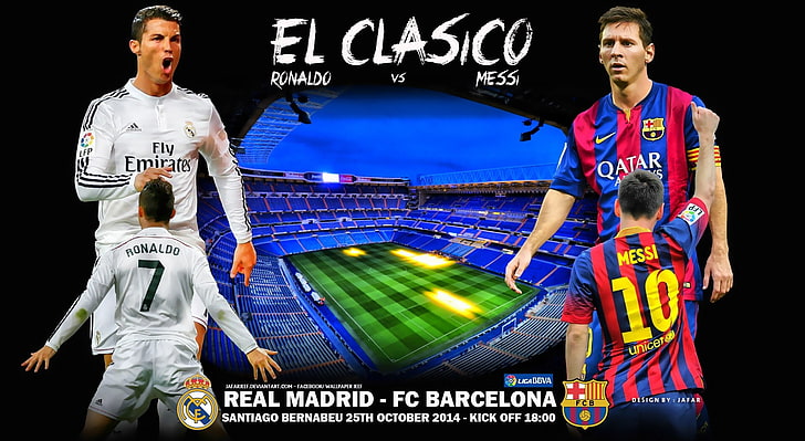 HD wallpaper: REAL MADRID - FC BARCELONA, Christiano Ronaldo and Lionel  Messi | Wallpaper Flare