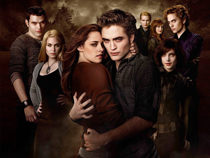 Twilight poster, Saga New Moon, vampires, men, people, women, HD wallpaper