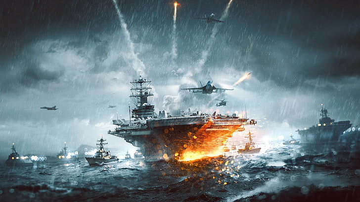 battle ships wallpaper, video games, Battlefield 3, military, HD wallpaper