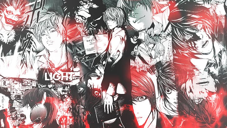 manga, collage, Yagami Light, Death Note