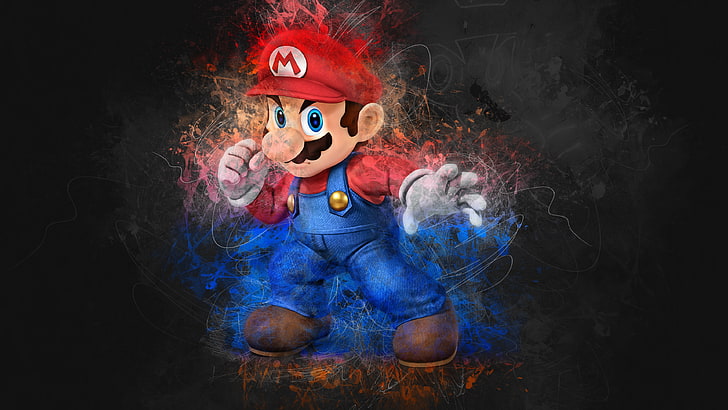 Super Mario, 4K, Artwork, HD wallpaper