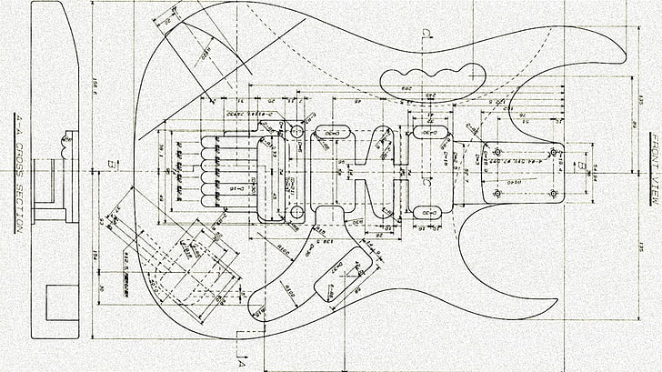 blueprints, musical instrument, guitar, Ibanez, HD wallpaper