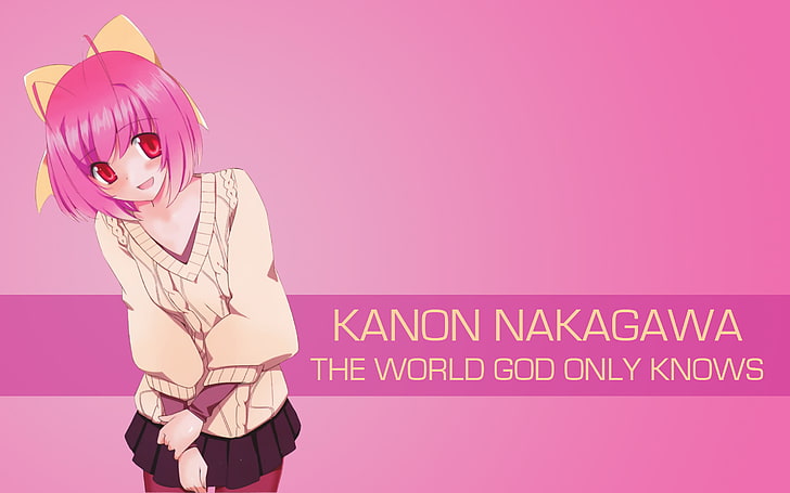 The World God Only Knows, anime girls, Nakagawa Kanon, red eyes, HD wallpaper