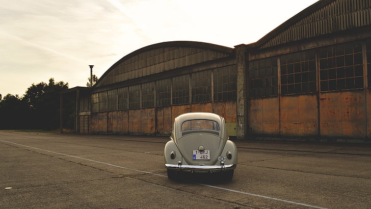 Volkswagen, oldtimers, vintage, Belgium, car, vehicle, old building, HD wallpaper