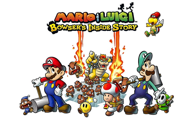 mario and luigi bowsers inside story, HD wallpaper