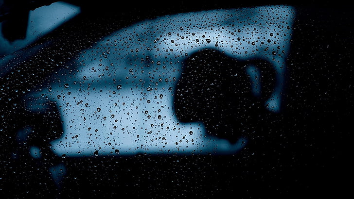 rain, girl, car, darkness, raindrops, silhouette, sad, rainy day, HD wallpaper