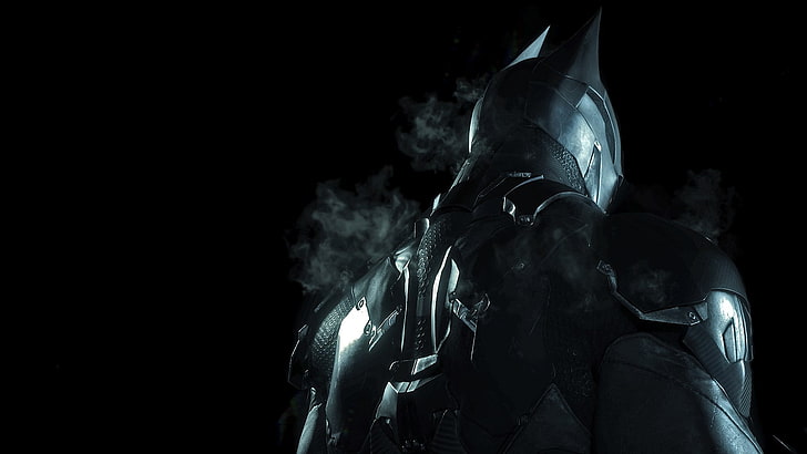 batman arkham knight, smoke - physical structure, black background, HD wallpaper