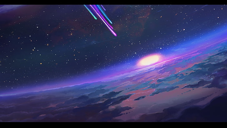 Planet, horizon, clouds, League of Legends, sky, space, star - space