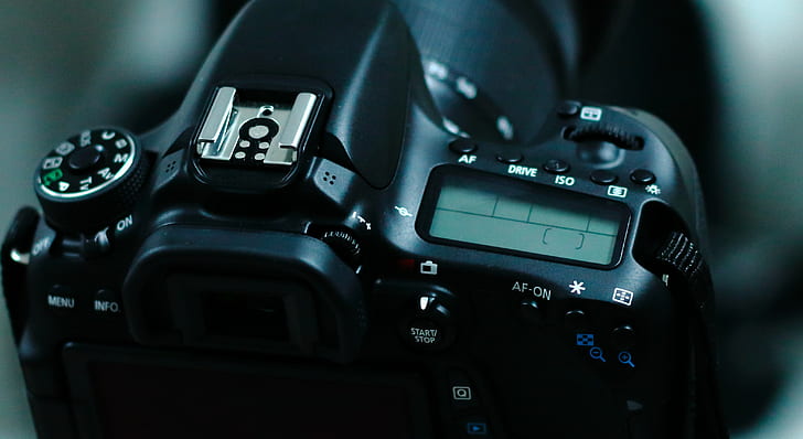 Camera, Lens, Canon, black dslr camera