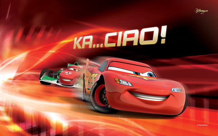 Cars driving rapidly, lightning mc queen illustration, Disney, HD wallpaper