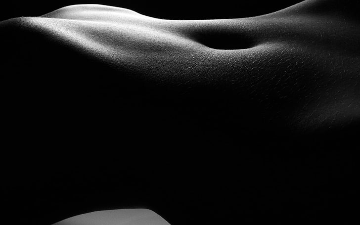 black dark monochrome navel nude greyscale bellies 1680x1050  Art Monochrome HD Art