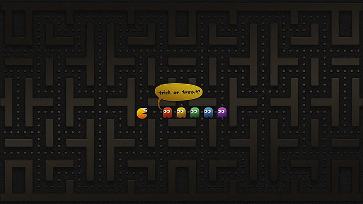Pac-man digital wallpaper, pacman, maze, character, talk, vector