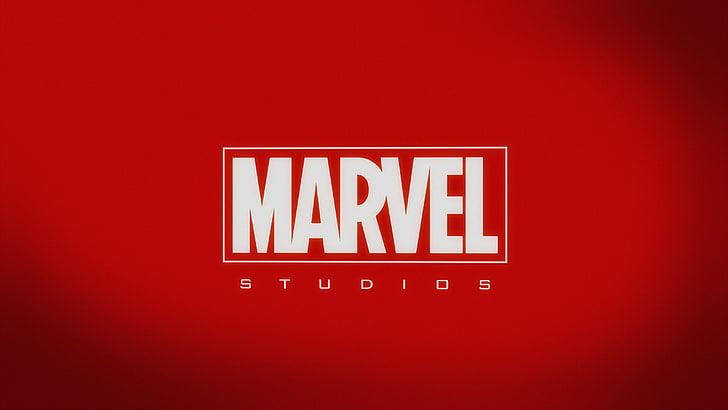 Marvel studios logo, red, background, sign, illustration, label, HD wallpaper