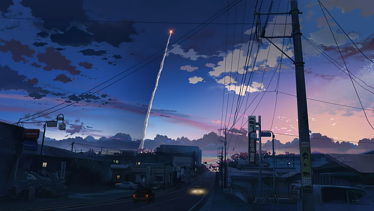 cityscape animation, Makoto Shinkai , anime, 5 Centimeters Per Second