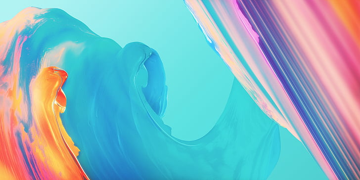 Paint, Colorful, Waves, OnePlus 5T, Stock, HD, 4K, HD wallpaper