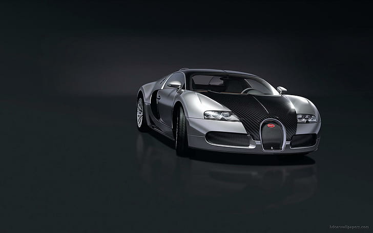 Bugatti EB Veyron Pur Sang, gray and black sports car, cars, HD wallpaper