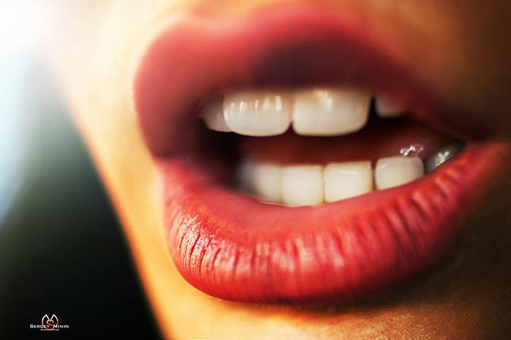 lips, open mouth, HD wallpaper