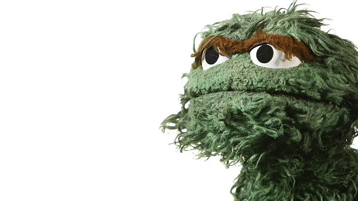 green puppet from sesame street, Oscar The Grouch, studio shot