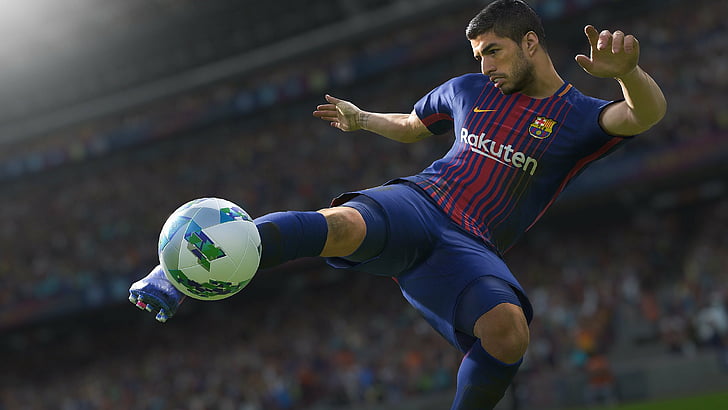 Video Game, FIFA 18, FC Barcelona, Luis Suárez, sport, athlete, HD wallpaper