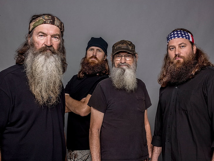 Duck Dynasty, beards, group of people, facial hair, clothing, HD wallpaper