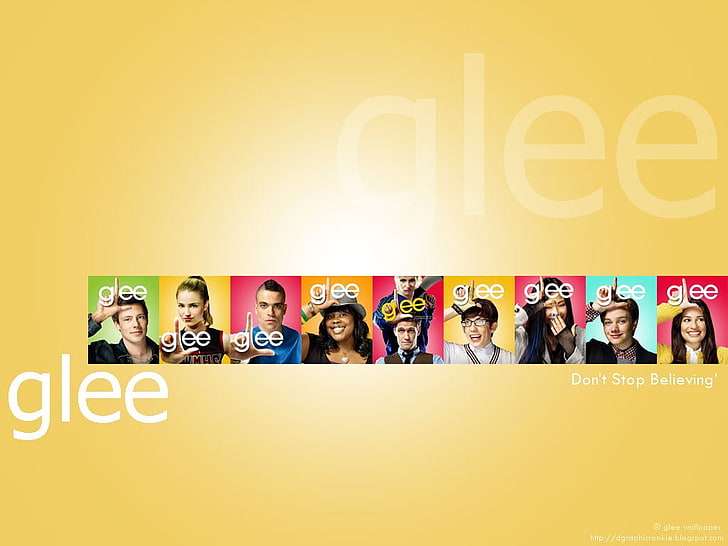 Glee book lot poster, collage, TV, young adult, communication
