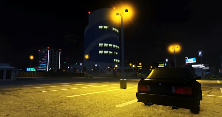 Hd Wallpaper Pacifico Roblox Game Bmw E30 M3 Parking Lot Street Light Wallpaper Flare - roblox pacifico car pack plus