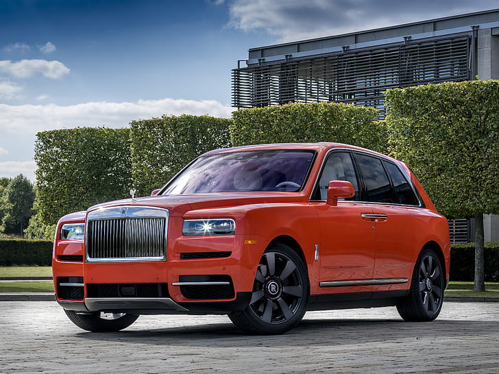 Rolls Royce, Rolls-Royce Cullinan, Car, Luxury Car, Red Car, HD wallpaper