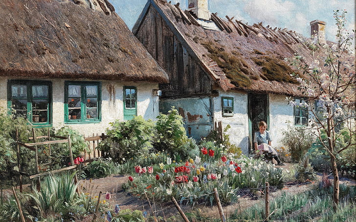 1923, Danish painter, Peter Merk Of Menstad, Peder Mørk Mønsted, HD wallpaper