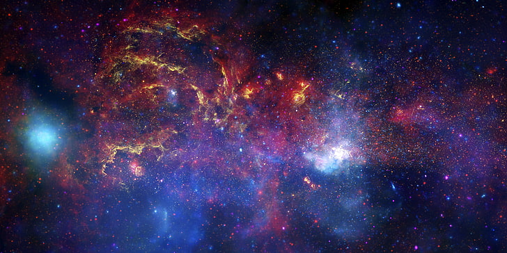 blue and red nebula, Hubble, Galaxy, The milky way, telescope, HD wallpaper