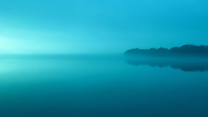 blue, sea, horizon, calm, sky, aqua, turquoise, bluish, water, HD wallpaper