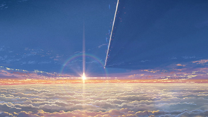 Kimi no Na Wa, Your Name, landscape, anime, cloud - sky, scenics - nature, HD wallpaper