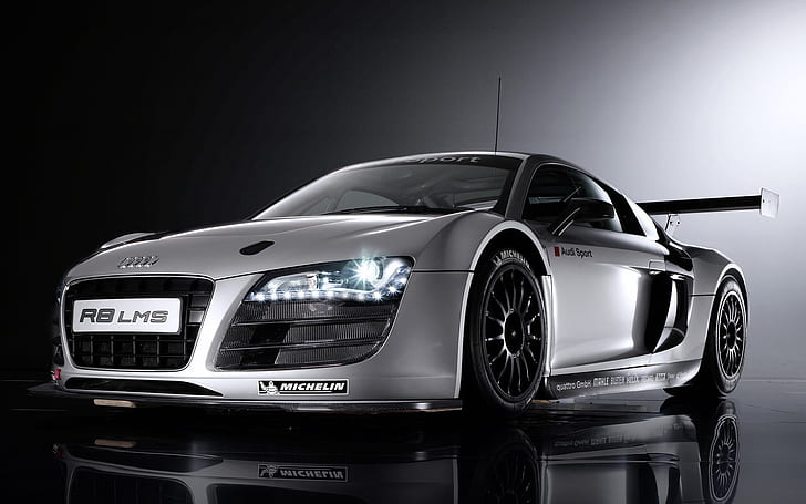 Audi r8, Car, LMS, Famous Brand, Audi Sport, Four Rings, HD wallpaper