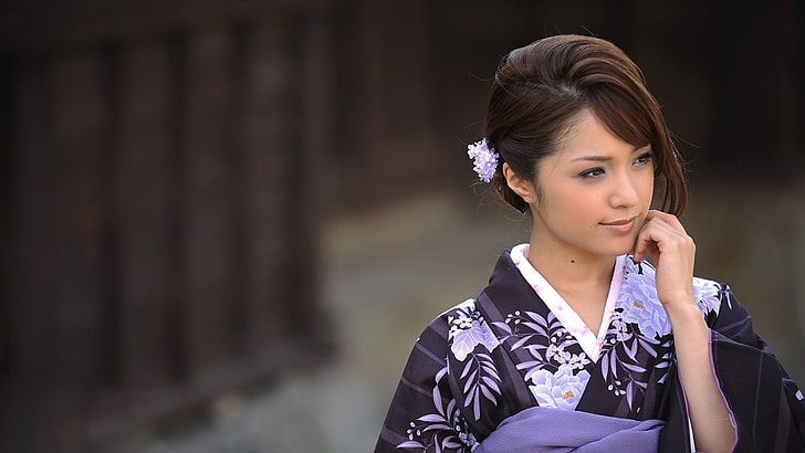 Japan, women, Japanese clothes, kimono, traditional clothing, HD wallpaper