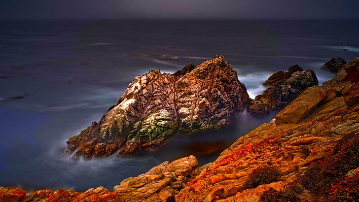 Pinnacle Cove Seashore Hdr, brown rock formation in body of water, HD wallpaper