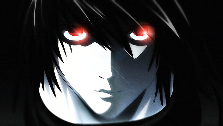 black haired male anime illustration, Death Note, Lawliet L, no people