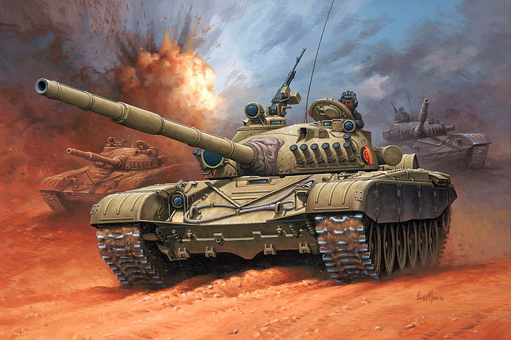 T-72, nationale volksarmee, drawing, the national peoples army, HD wallpaper