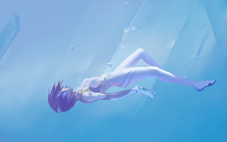 Anime Girls, Underwater, Drowning, HD wallpaper