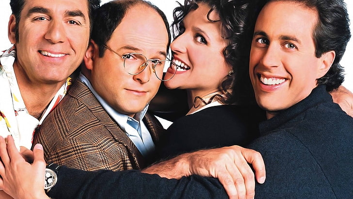 seinfeld, smiling, group of people, men, happiness, adult, emotion