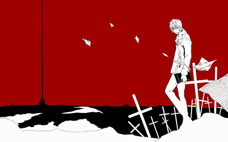 HD wallpaper: Anime, Boy, Paper, Notebook, Background, Crosses, red, studio  shot | Wallpaper Flare