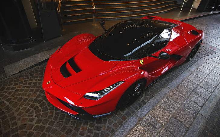 Ferrari LaFerrari, supercar, red, red sports car, Cars s HD, hd backgrounds, HD wallpaper