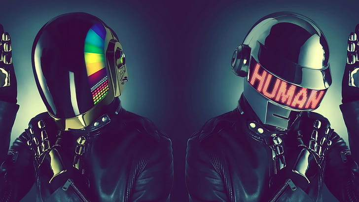 Daft Punk, helmet, indoors, headwear, people, security, unrecognizable person, HD wallpaper