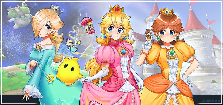 Mario Bros., Princess Rosalina, Princess Daisy, Princess Peach